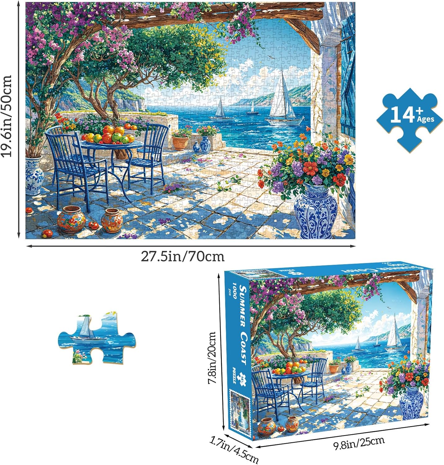 Detalle 2 de TangComplete Puzzle 1000 Teile Sommerküste