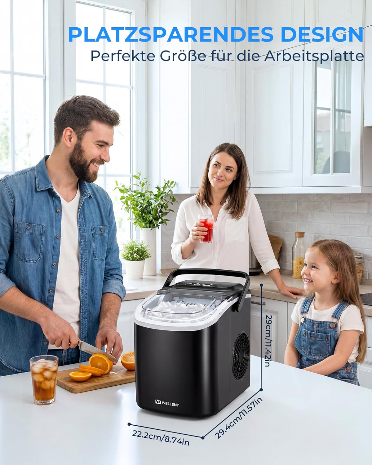 Thumbnail 6 de WELLENT Eiswürfelmaschine Klein – Ice Maker mit Selbstreinigung & 2 Größen (8 Würfel in 6 Min)