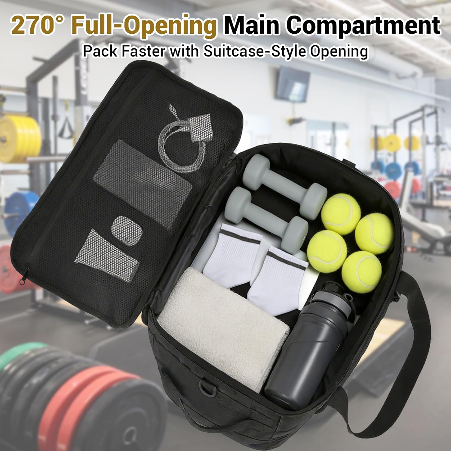 Thumbnail 2 de Tactical Gym Bag for Men 40L: 3-in-1 Duffle, Backpack and MOLLE Storage