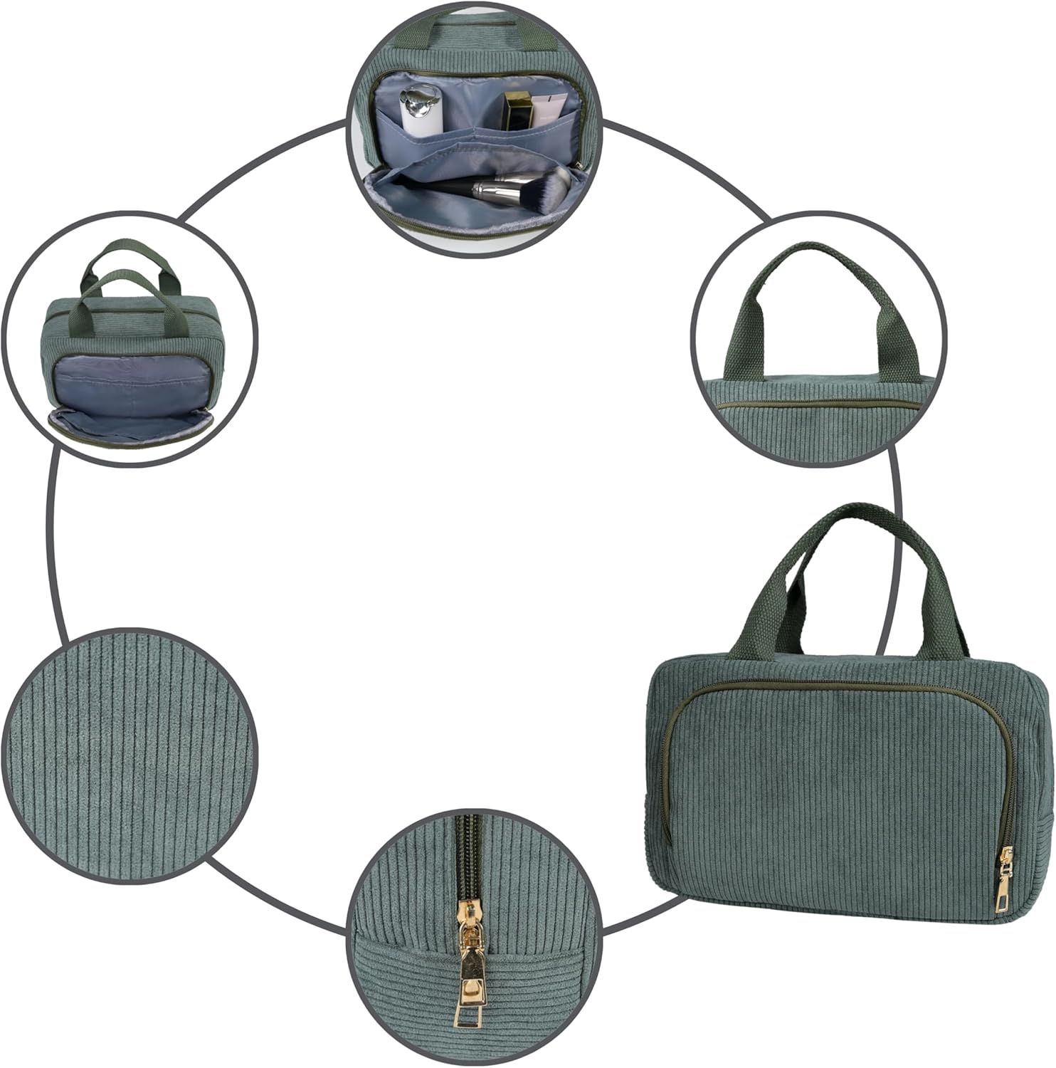 Thumbnail 5 de Funtlend Kulturtasche Damen Cord Kosmetiktasche