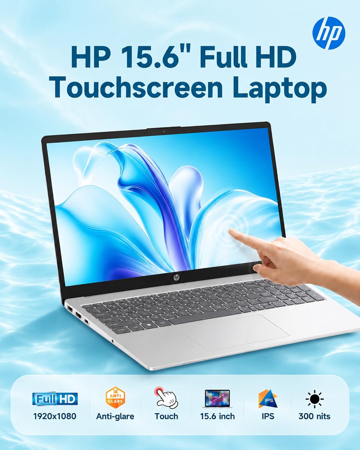 Detalle de HP Touchscreen Laptop, Ryzen 7 7730U