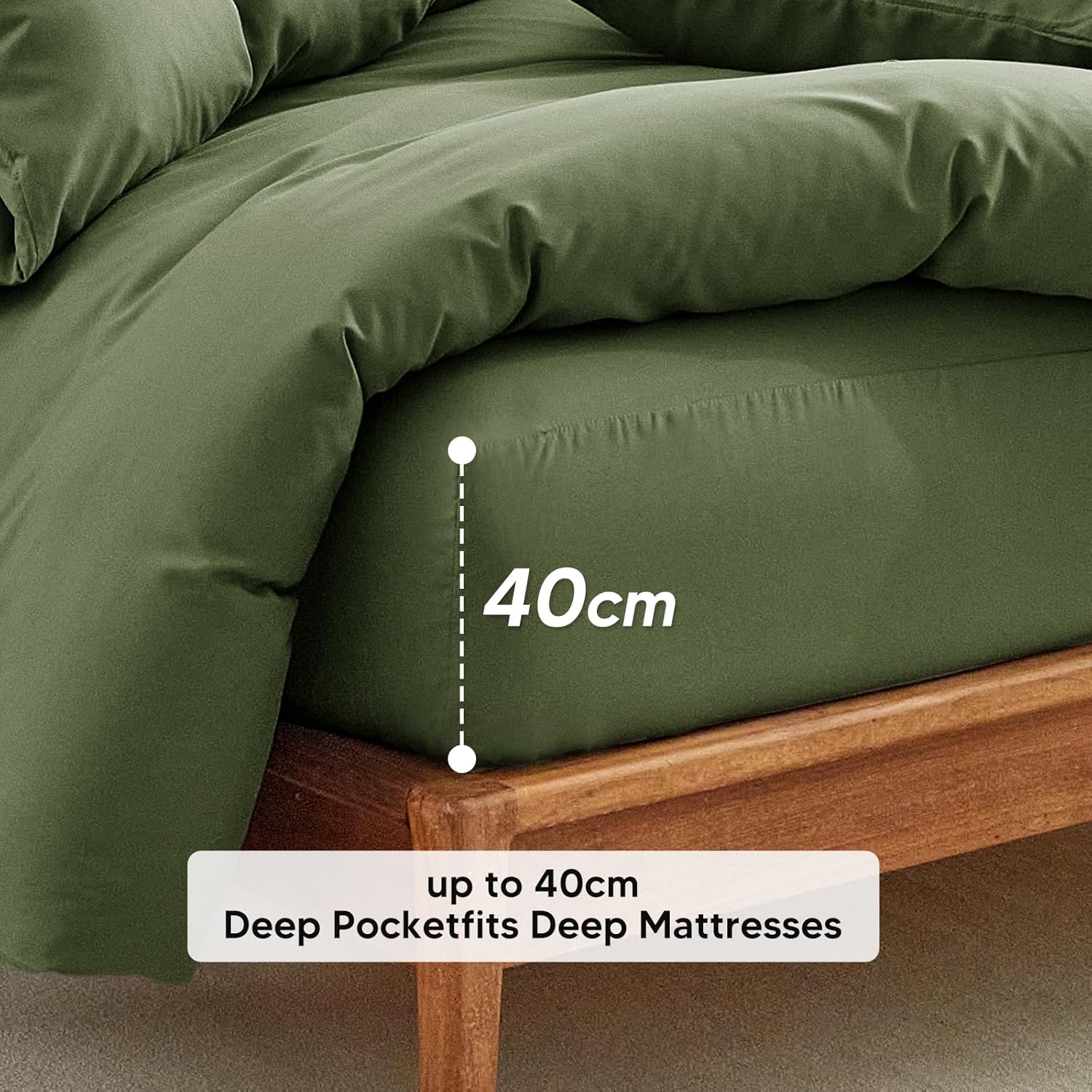 Thumbnail 4 de Tokokimo King Size 4-Piece Olive Green Bedding Set