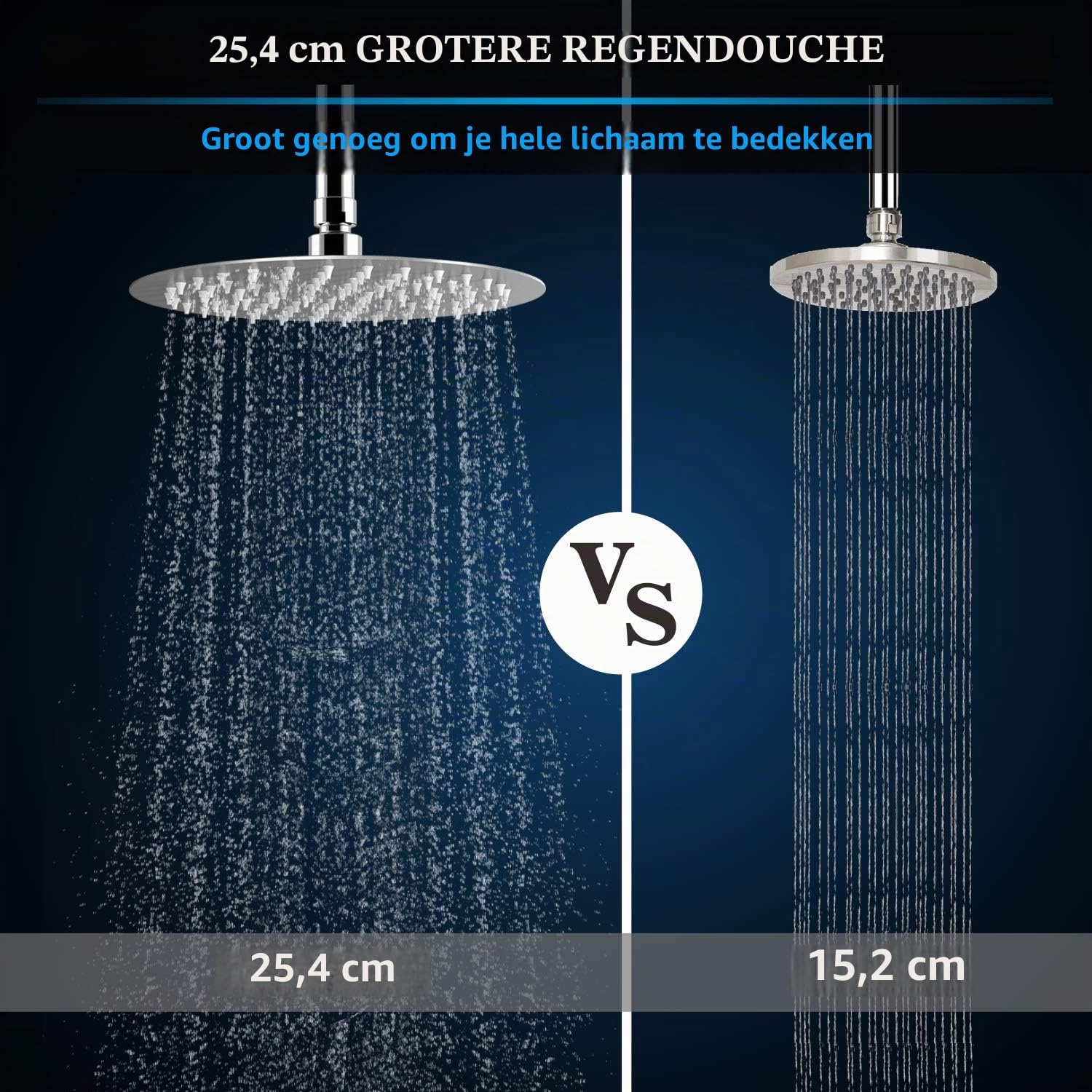 Detalle 2 de Markcco MKEU-108-SHR regendouchekop 25 cm, rond, RVS 304 en chroom