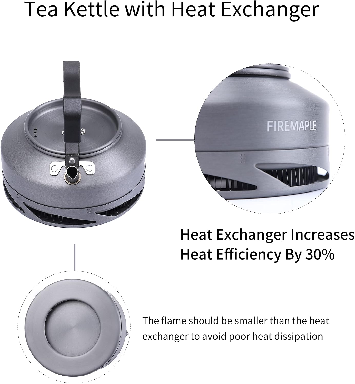 Detalle de Fire-Maple FMC-XT1 Camping Tea Kettle with Mesh Bag: 0.7L Lightweight Aluminium Boiler