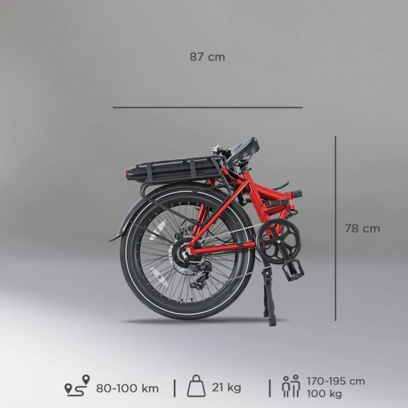 Detalle de Legend Siena 24" plegable: bicicleta eléctrica de Legend-ebikes con 13 Ah y frenos hidráulicos