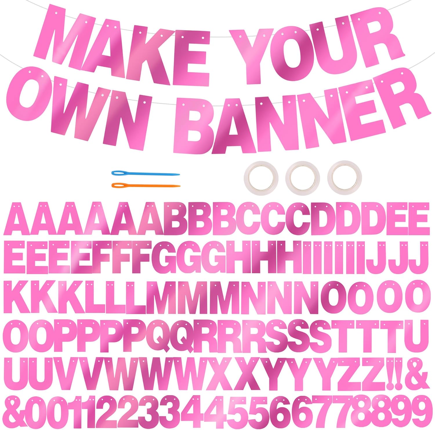 Thumbnail 6 de BEISHIDA 116-Piece A–Z DIY Letter Banner Kit for Birthday, Graduation & Wedding Decor (Blue)