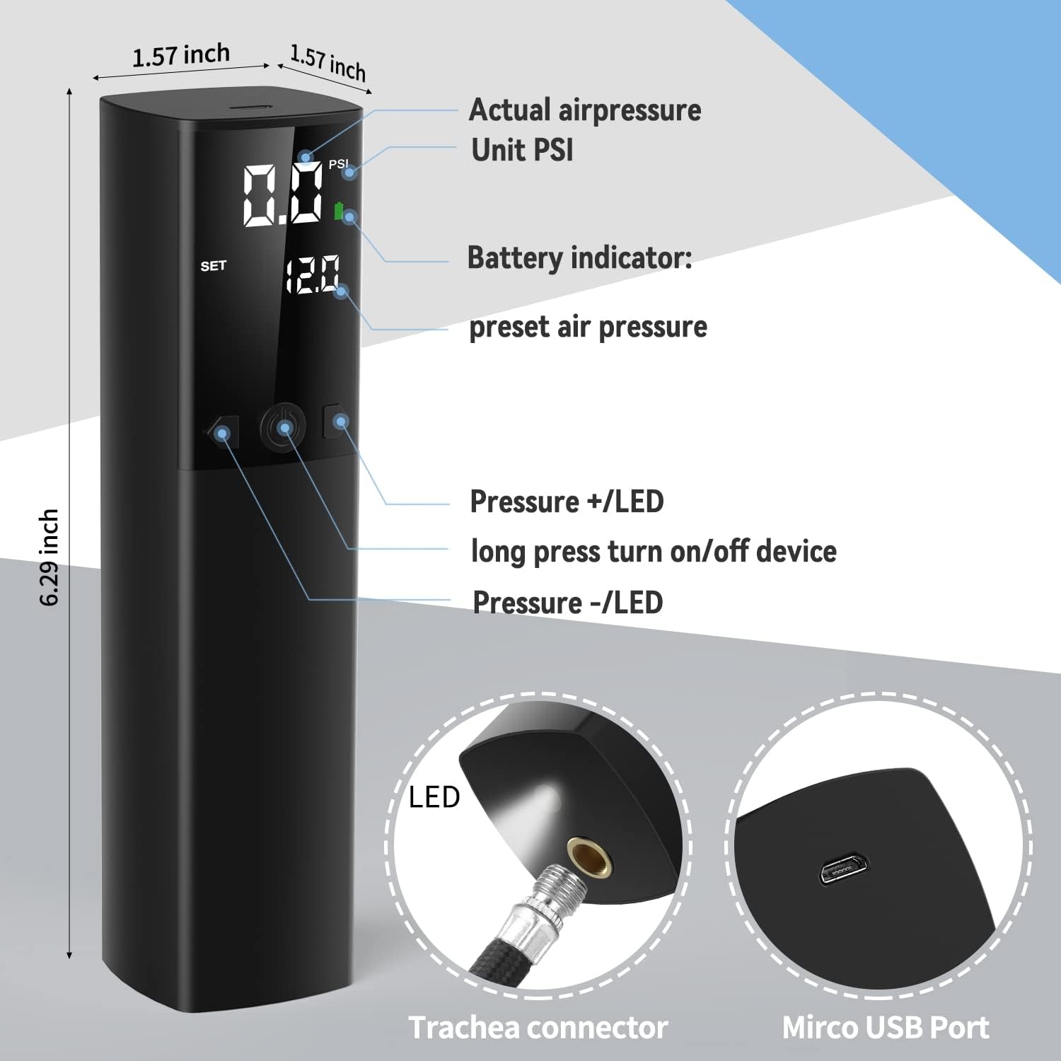 Detalle 2 de Intelligente elektrische Ballpumpe 2000 mAh