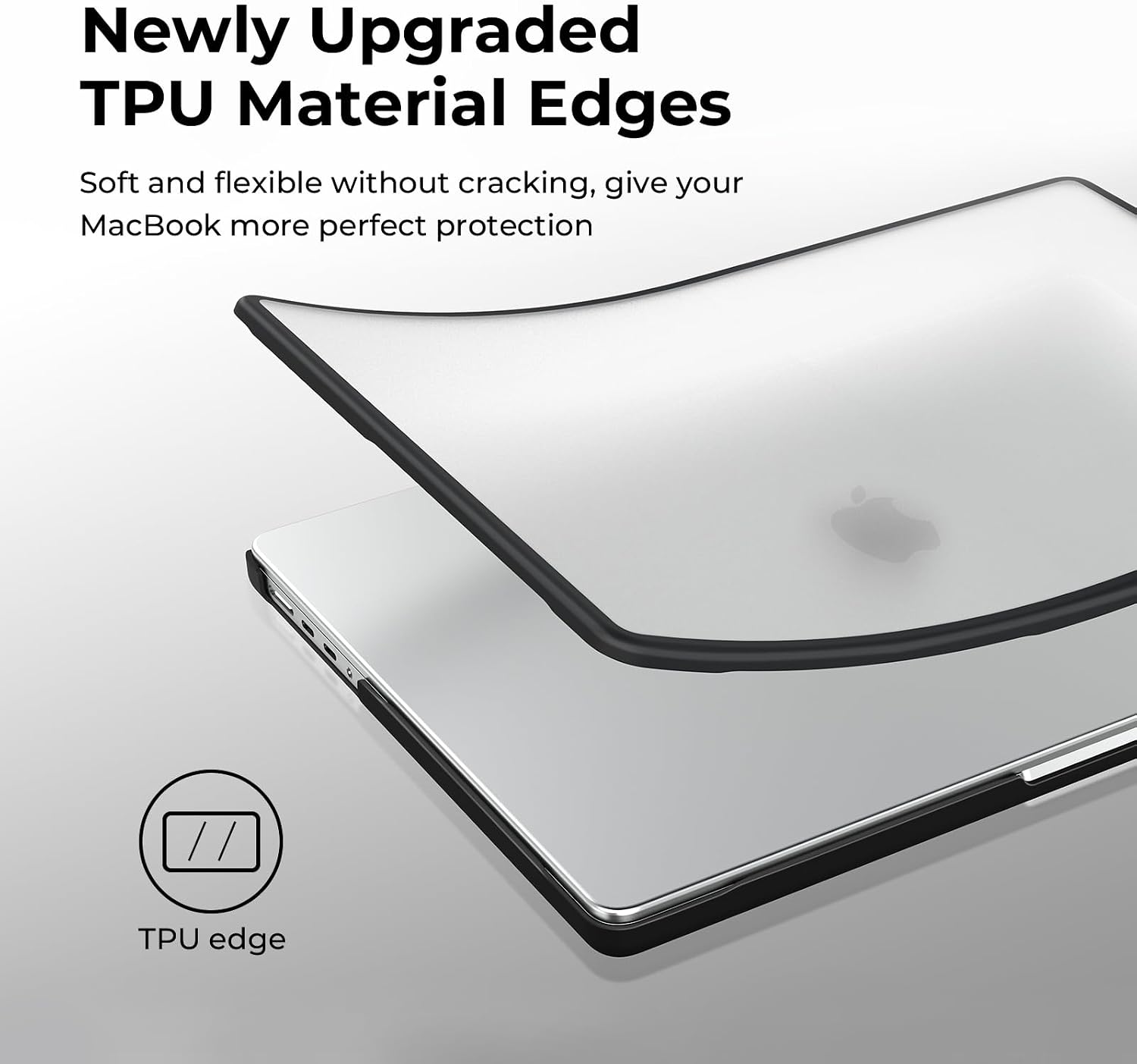 Detalle de BlueSwan MacBook Pro 16-inch Case (M1–M5 A-series) TPU Frame + Ultra-thin Matte Clear Cover