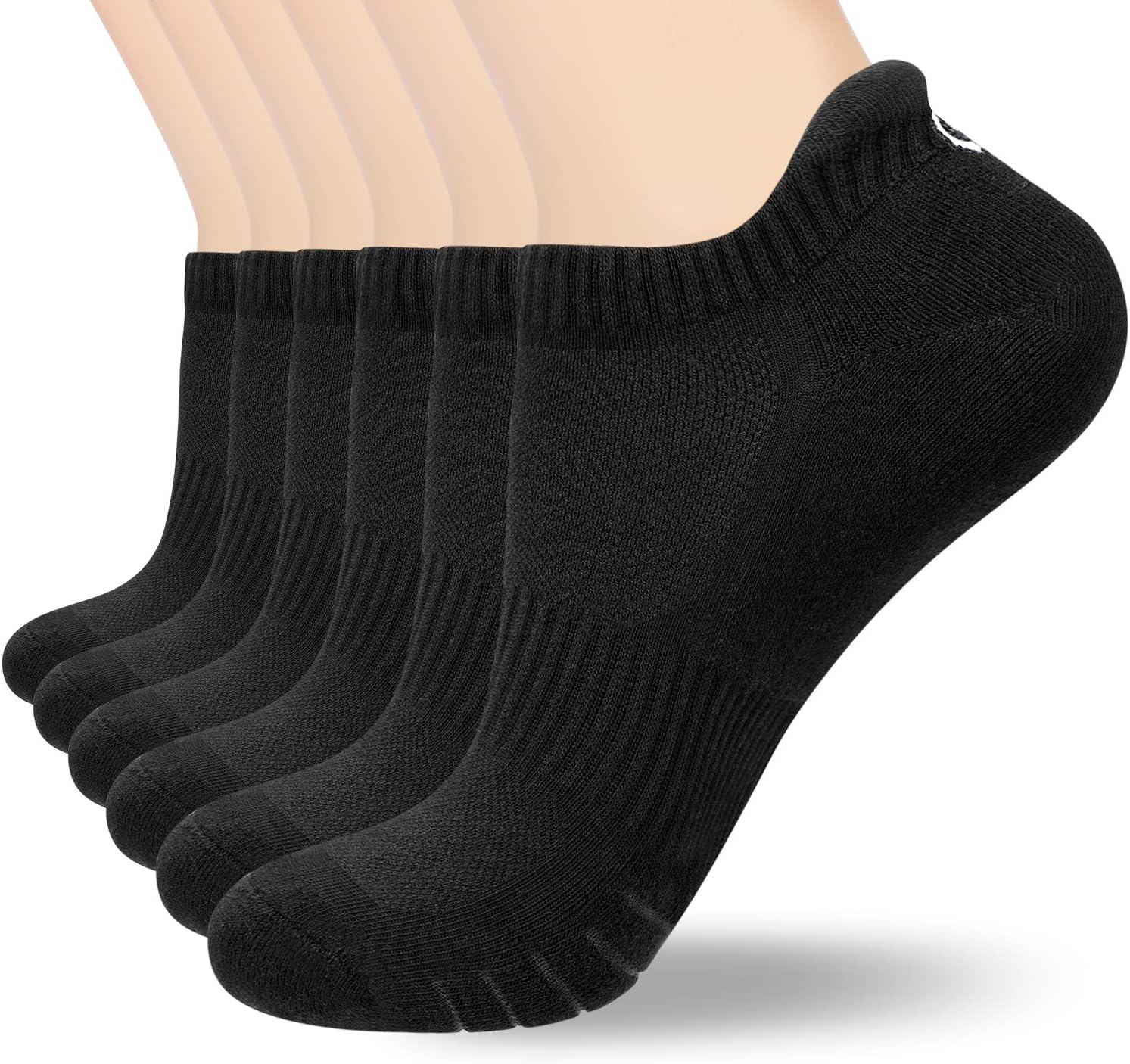 Detalle de coskefy Sports Ankle Socks Thick Cushion Cotton Low Cut Running Socks for Men & Women – 6 Pairs