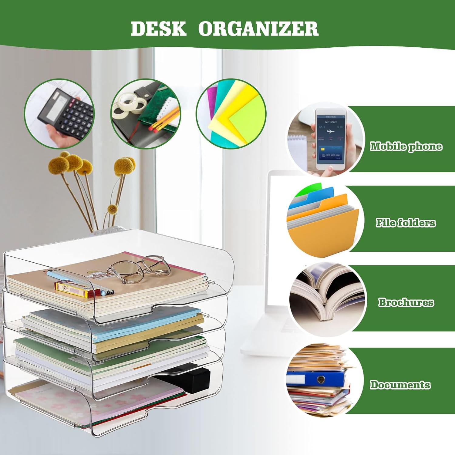 Detalle 2 de Greentainer A4 Ablagekorb 4er Set