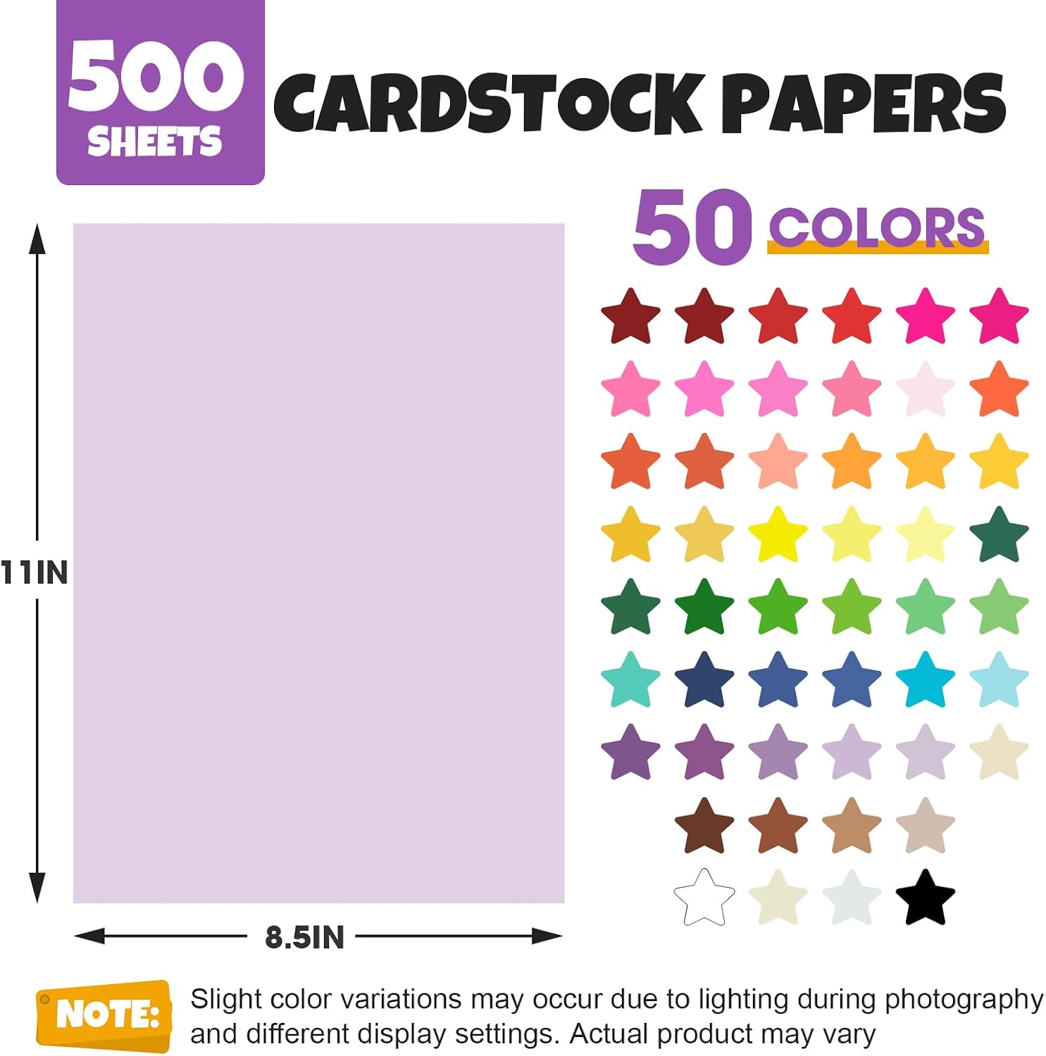 Detalle 2 de TUXIYA TU color paper 500P Colored Cardstock, 50 Colors, 180 GSM