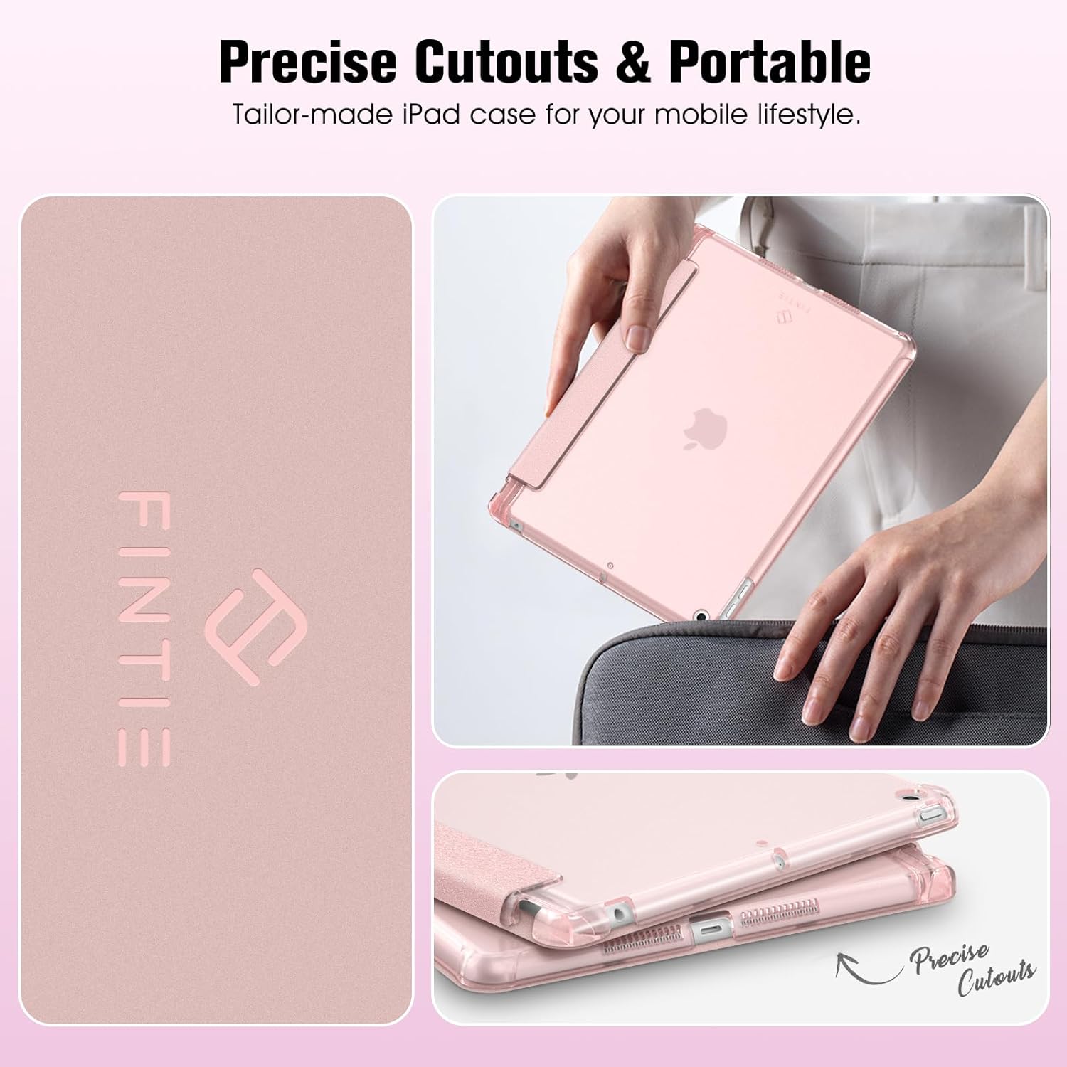 Thumbnail 6 de FINTIE Schutzhülle für iPad (9./8./7. Generation, 10,2 Zoll) mit Stifthalter & Auto Schlaf/Wach – Roségold