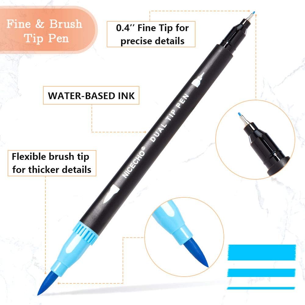 Thumbnail 1 de Nicecho Dual-Tip Art Markers, 60 Colors