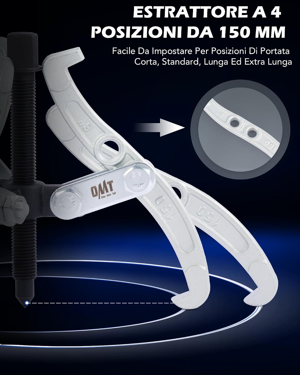 Thumbnail 4 de Orion Motor Tech: Estrattori per Ingranaggi a 3 Ganasce 75/100/150 mm – Set universale per cuscinetti, pulegge e volano