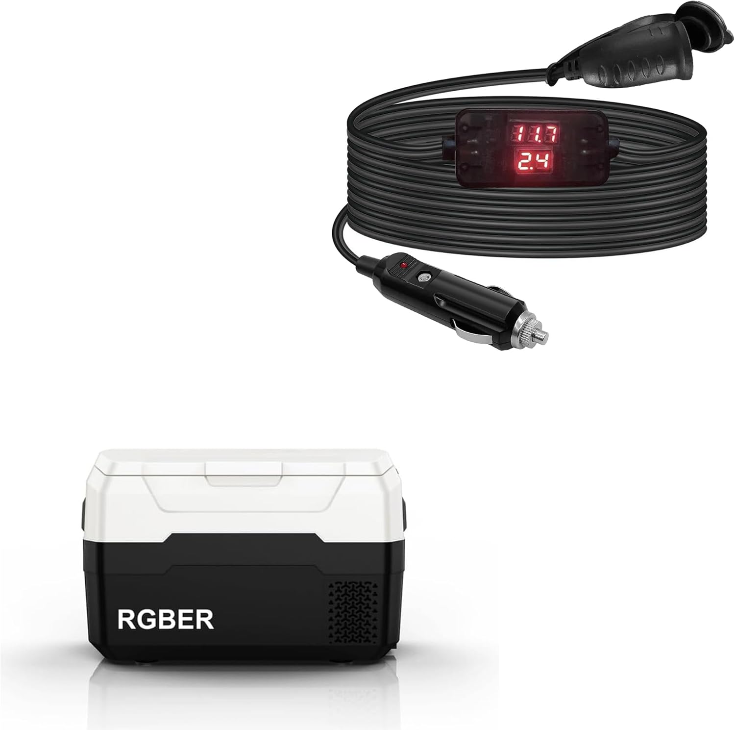 Thumbnail 5 de RGBer® 12-Volt-Zigarettenanzünder-Verlängerungskabel (16AWG) mit Batteriewächter und Voltmeter – für Auto & Kühlbox