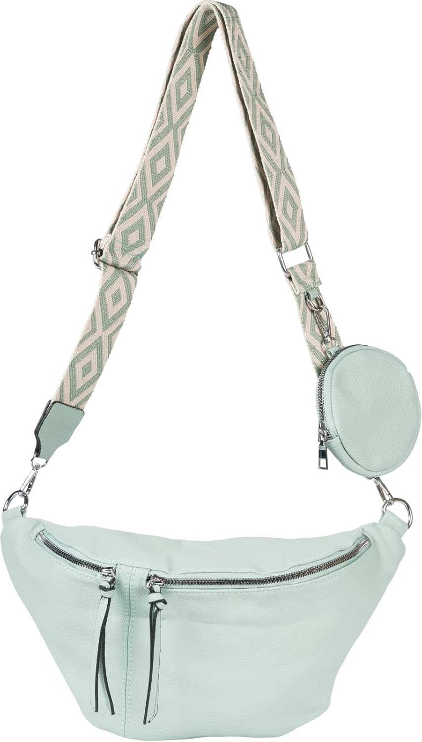 Detalle de styleBREAKER Borsa a tracolla da donna a mezzaluna, 3 pezzi: set elegante con tracolla intercambiabile e portachiavi