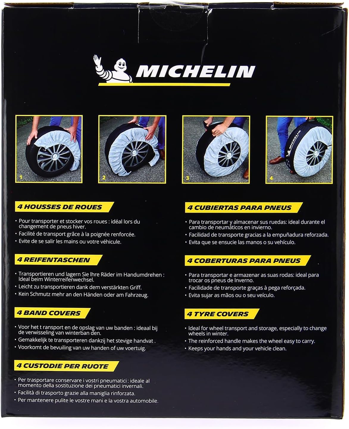 Thumbnail 3 de MICHELIN 009098: 4 Housses de Rangement Universelles pour Roues et Pneus 15–19” — Sac de Transport Nylon