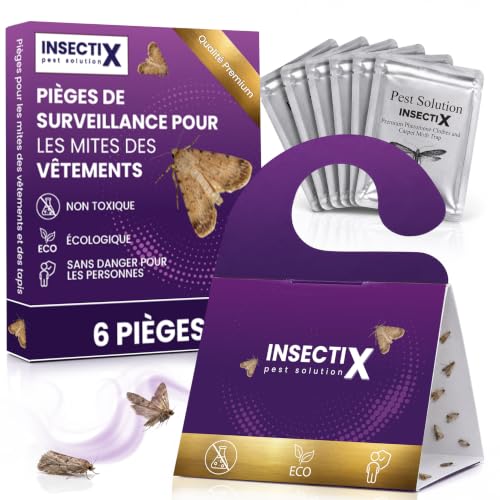 Detalle de INSECTIX PEST SOLUTION pièges à mites textiles, lot de 6