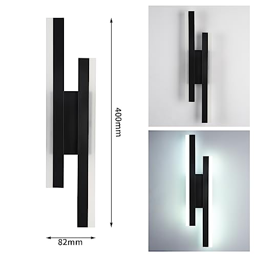 Detalle de Riserva Apliques de Pared Interior 16W 1800LM – Negro, Luz Fría 6500K