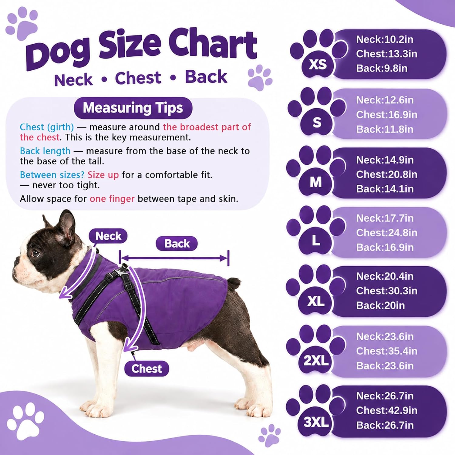 Detalle de Fragralley TC2021 Dog Coat with Built-In Harness, Waterproof Fleece Lining