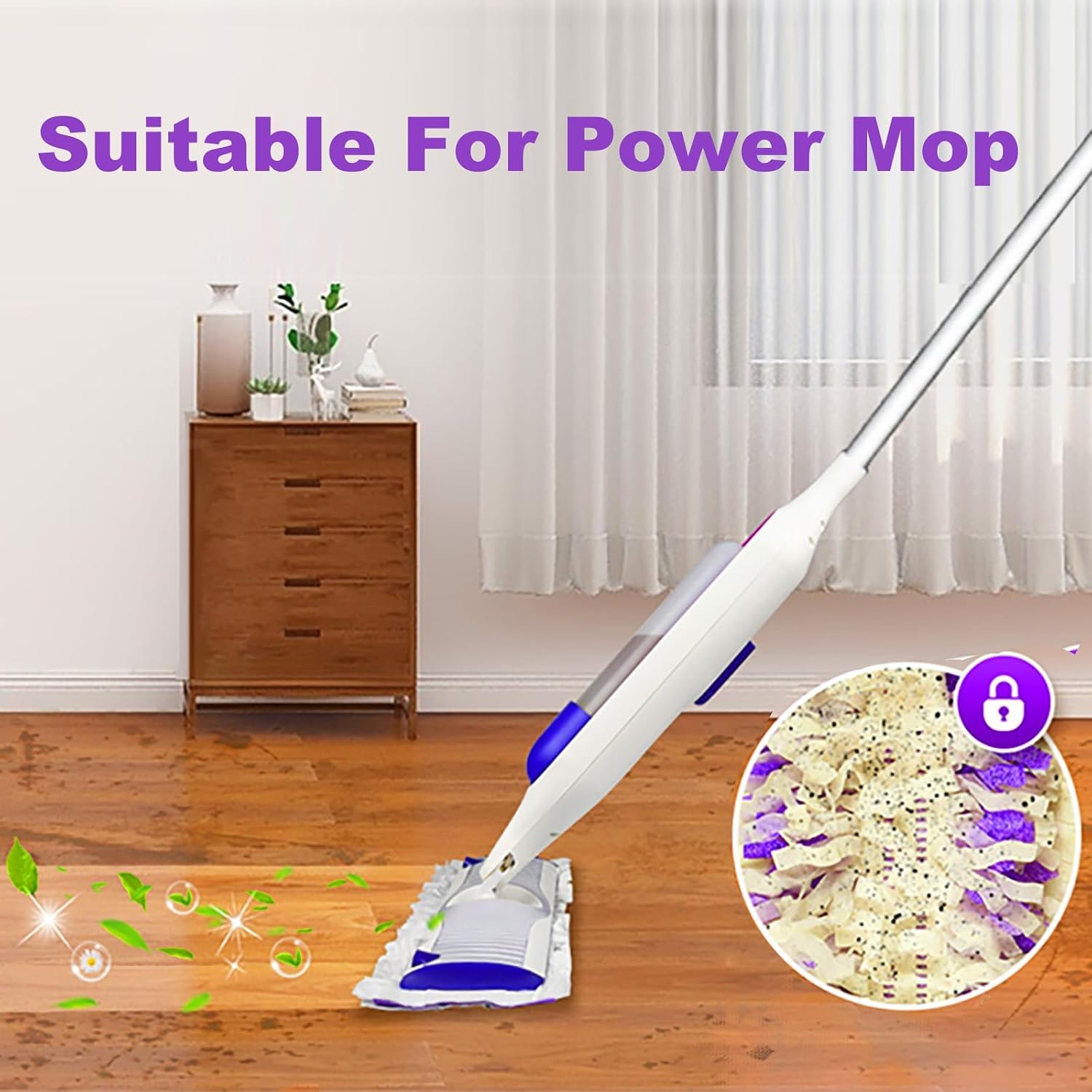 Thumbnail 6 de 30 Pack Disposable Power Mop Pads for Swiffer Power Mop – 5X Cleaning Power, 12+ Layers, 15.4 x 5.9 in