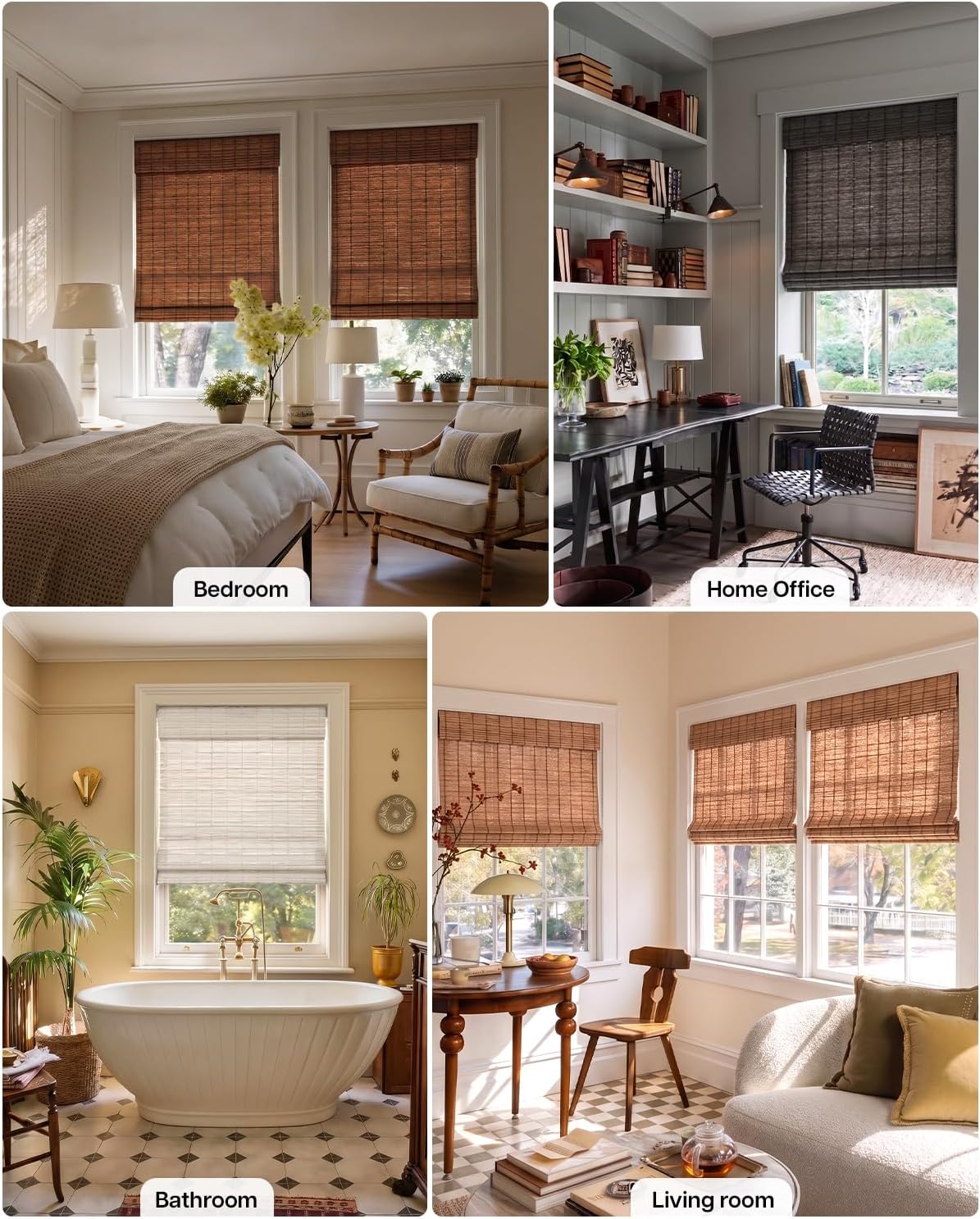 Thumbnail 4 de LazBlinds Cordless Roman Shade, White