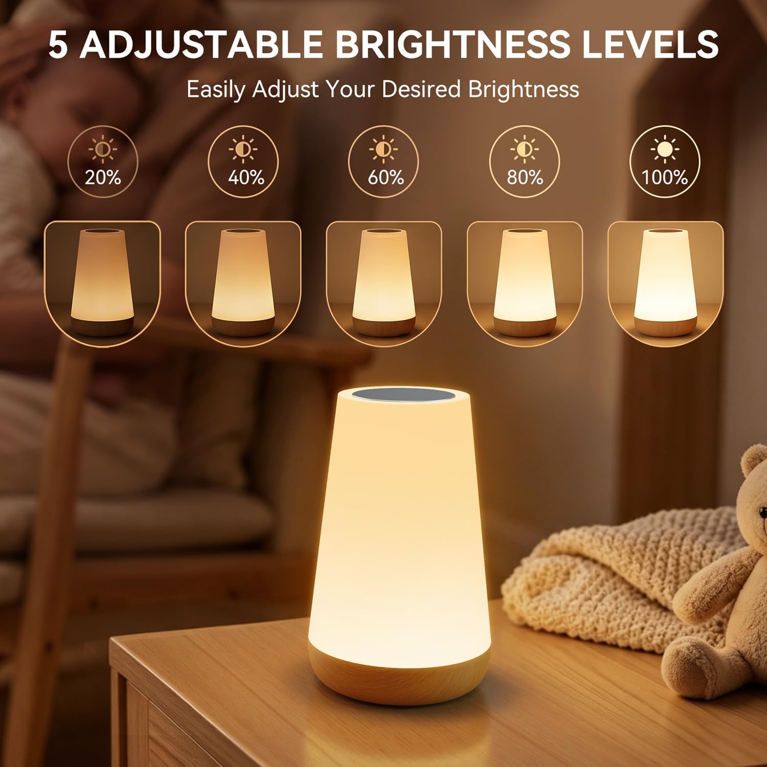 Detalle de Auxmir Night Light 2500mAh LED touch lamp