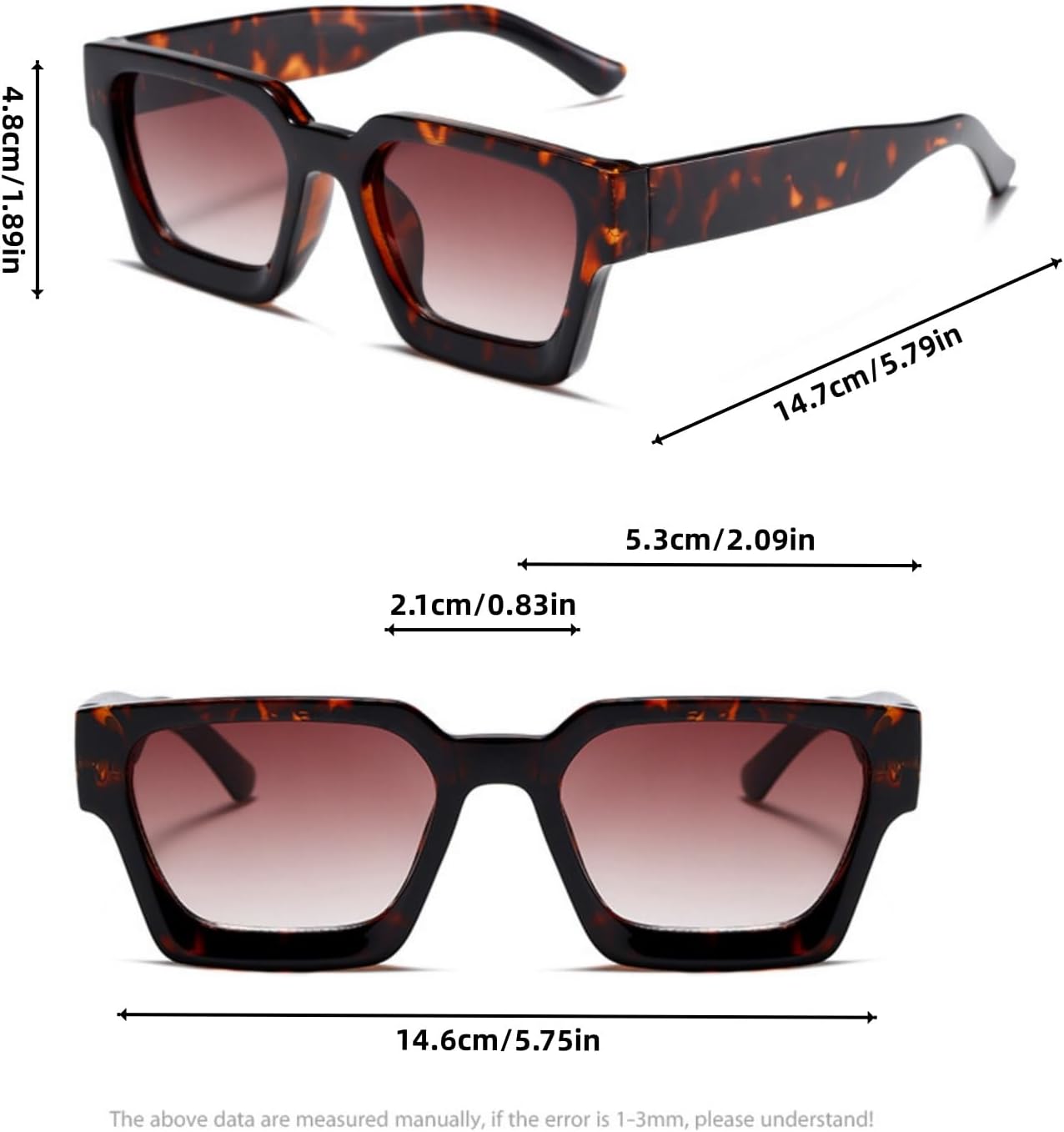 Thumbnail 2 de ASYHV Vintage Rechteckige Sonnenbrille – UV400 Schutz, Retro-Design mit modernem Touch