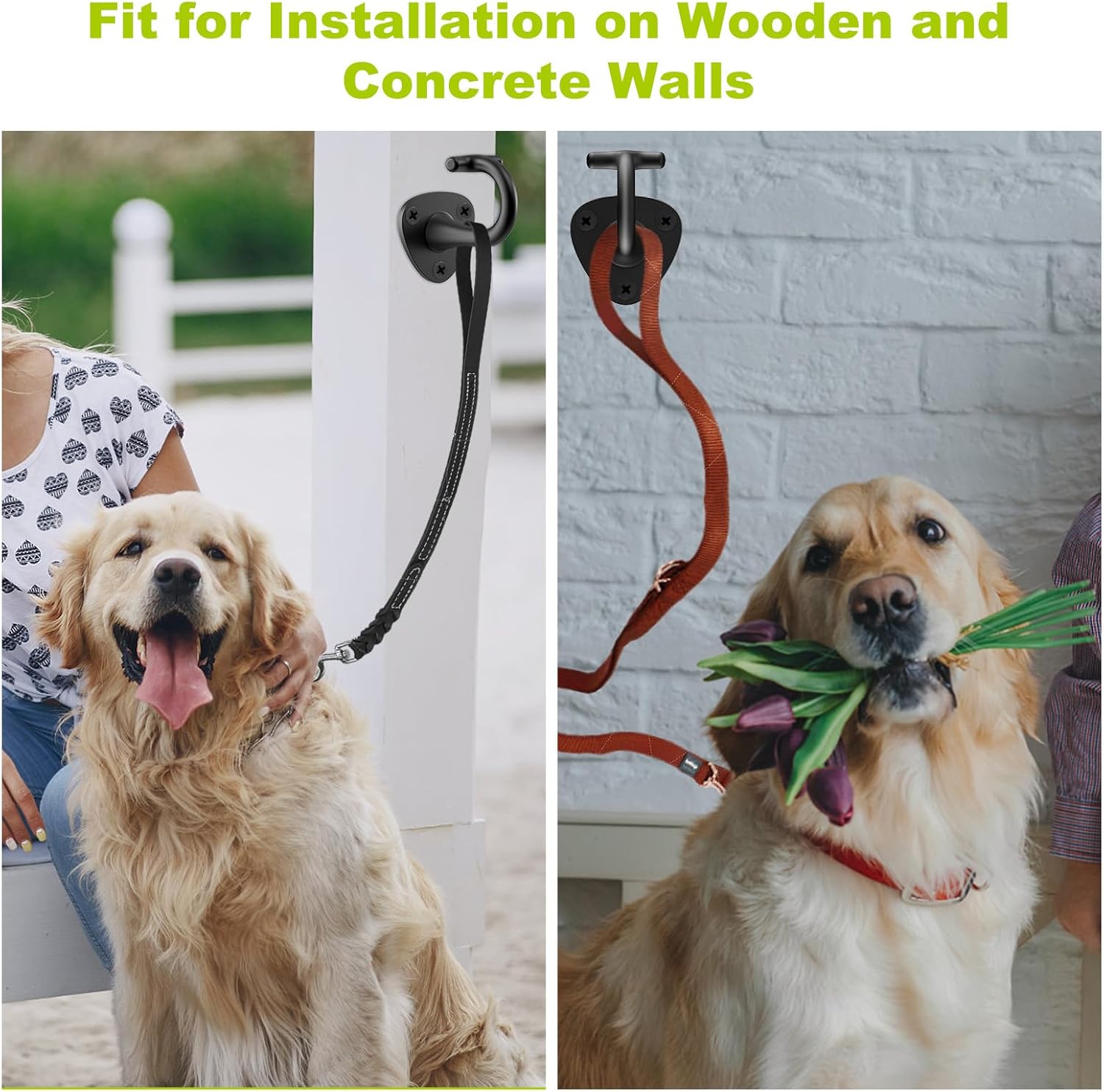 Thumbnail 1 de BeneLabel Dog Leash Holder for Wall (2-Pack) – Heavy Duty Wall Hooks for Indoor/Outdoor Use