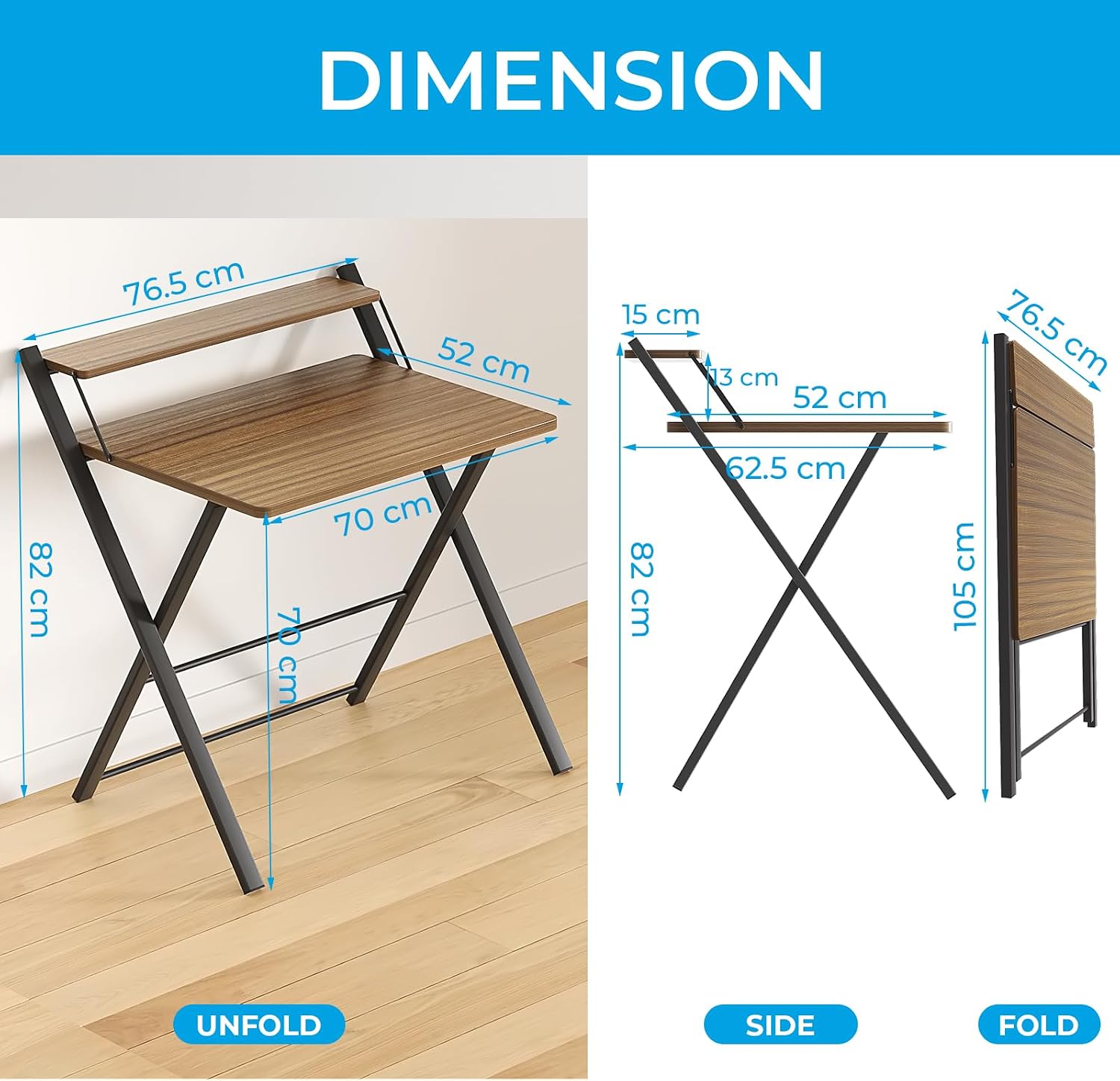 Detalle de GreenForest Folding Desk 77 x 70 cm