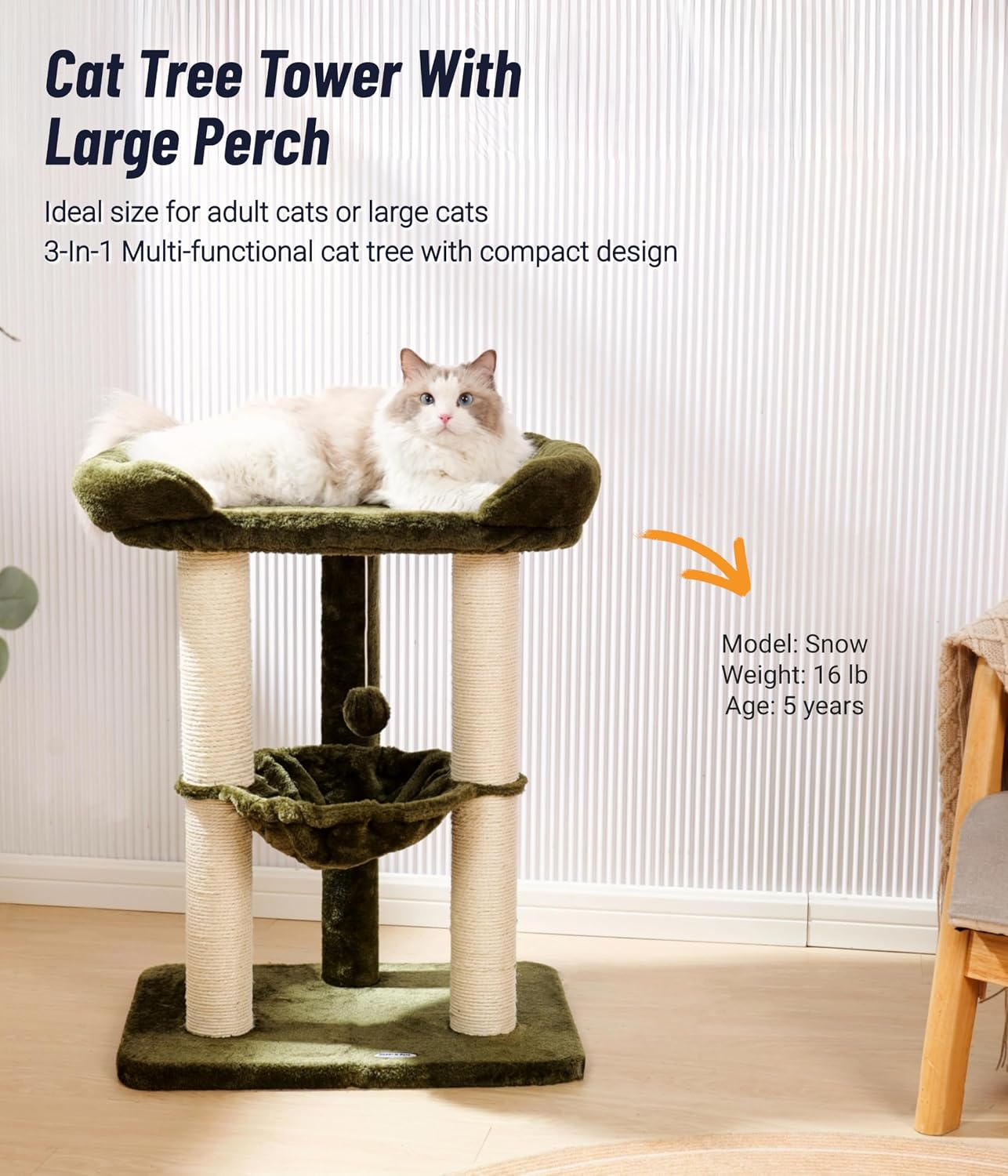 Thumbnail 1 de Happi N Pets 71CM Cat Tree Tower for Big Cats 🐱