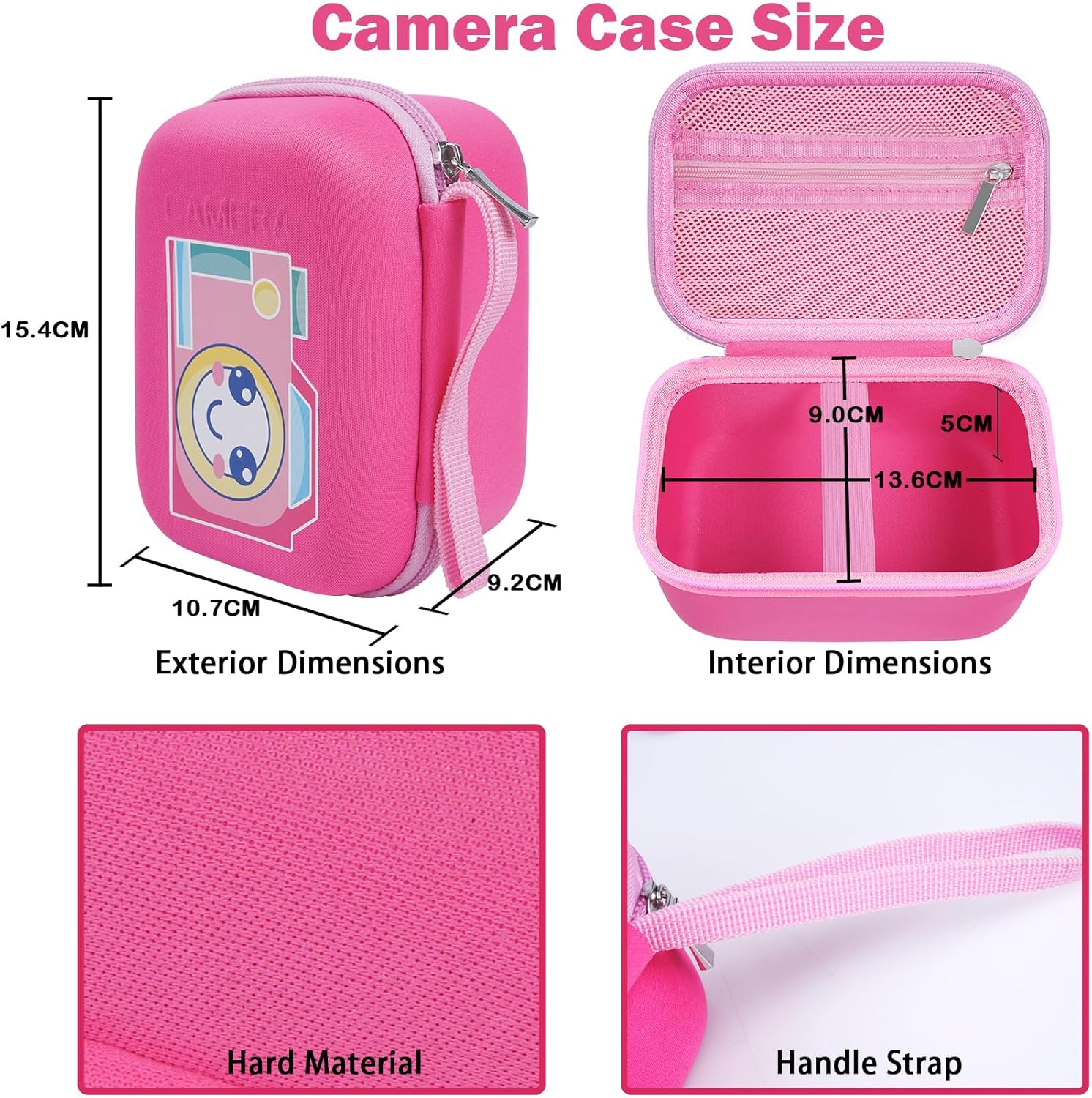 Detalle 2 de Custodia per Macchina Fotografica Istanta per Bambini Misilmp – Rosa (solo custodia), dimensioni compatibili