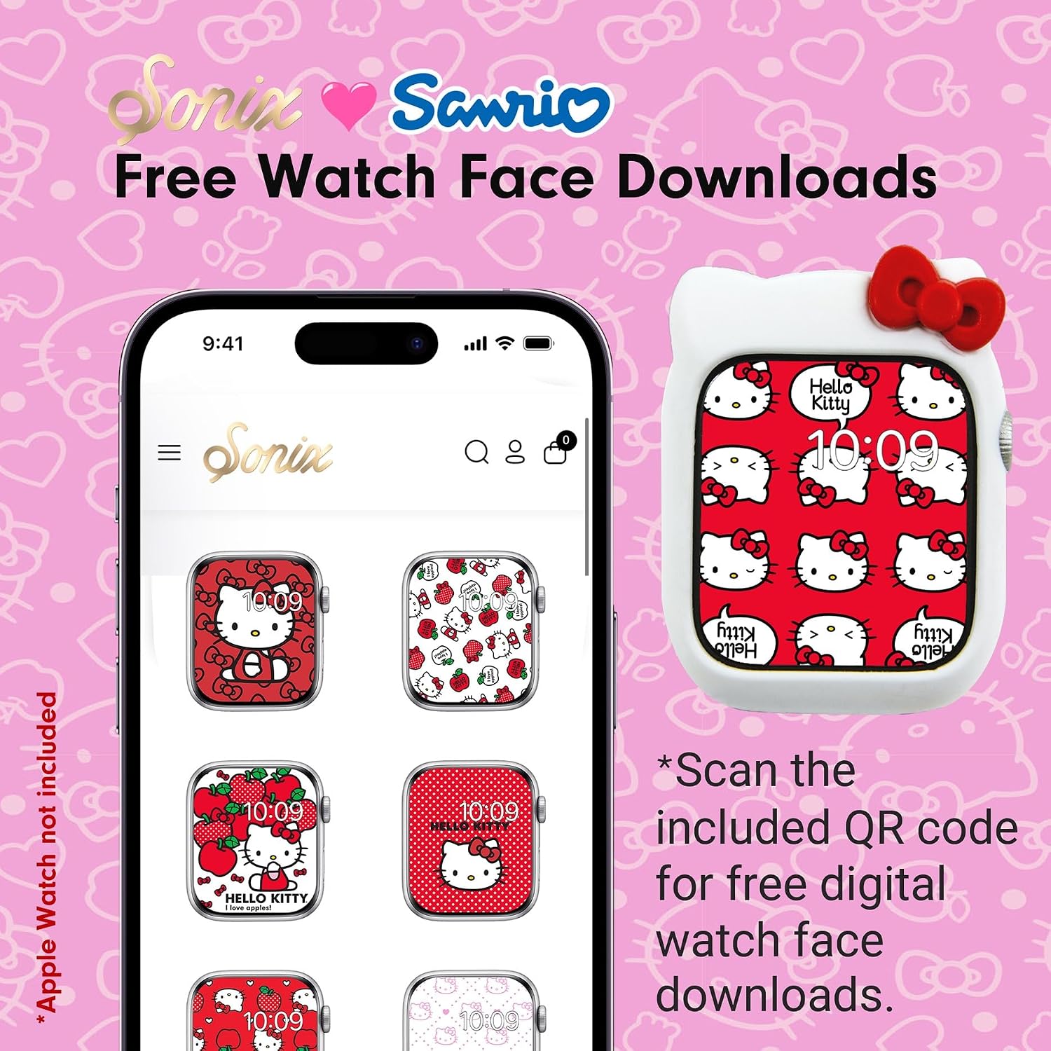 Detalle 2 de Sonix x SANRIO Apple Watchケース ハローキティ ホワイト シリコン製 38/40/41mm対応