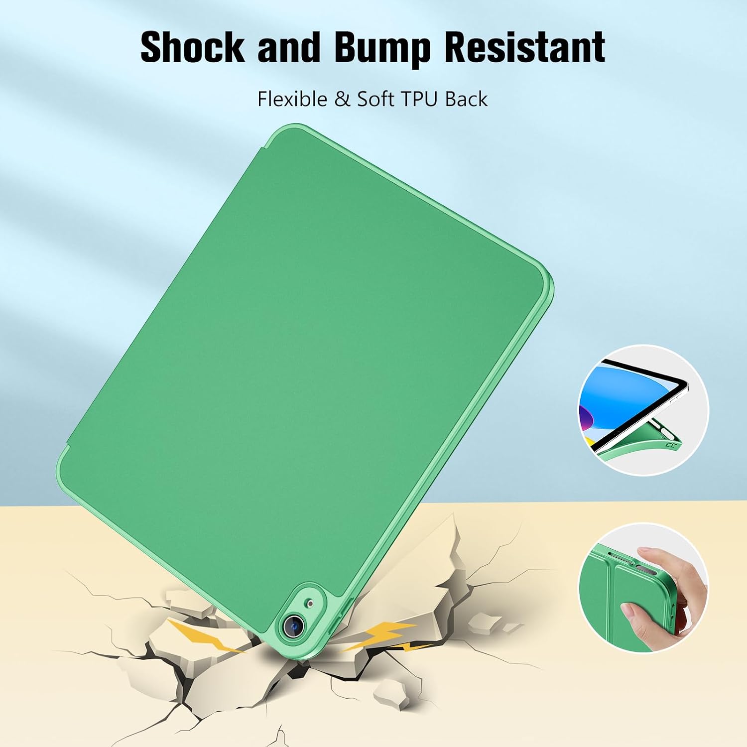 Thumbnail 5 de ProCase hybrid iPad case for 11-inch (A16) 2025 and iPad 10.9-inch (2022) with pencil holder – lightgreen