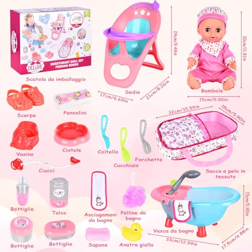 Detalle de Aragallant Muñecas Bebé, 25 Piezas, Accesorios y Ropa👶
