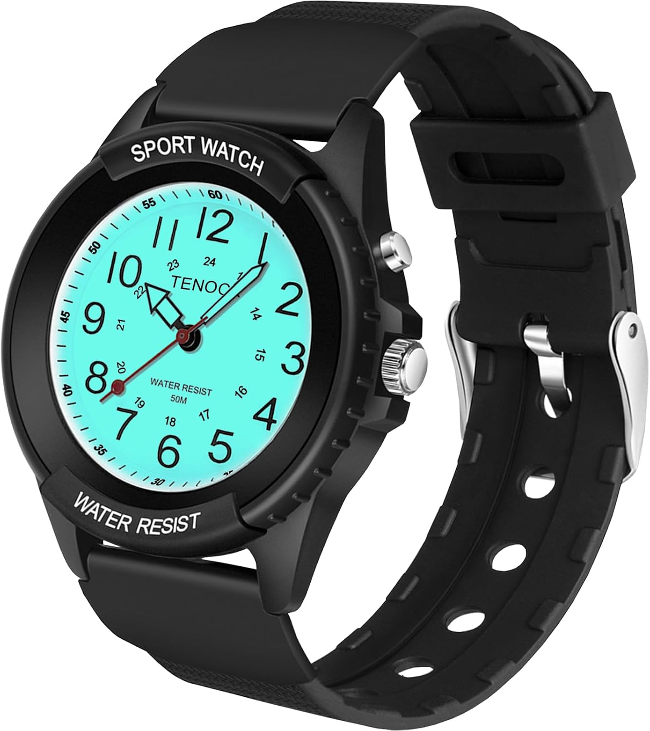 Detalle de TENOCK Damen Sportliche Armbanduhr – Analoge Quarz Uhr mit Nachtlicht, 50M wasserdicht