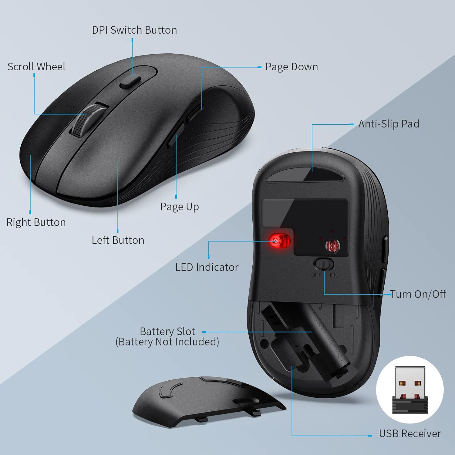 Thumbnail 5 de MARVO Wireless Keyboard and Mouse Combo ergonomic silent