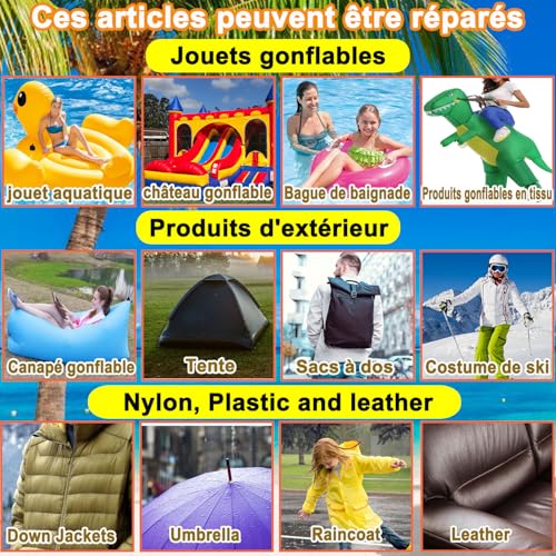 Thumbnail 4 de Kit de réparation KAIHENG 6 pièces TPU – 8,8 cm x 8,8 cm, imperméable pour piscines gonflables et objets tubulaires