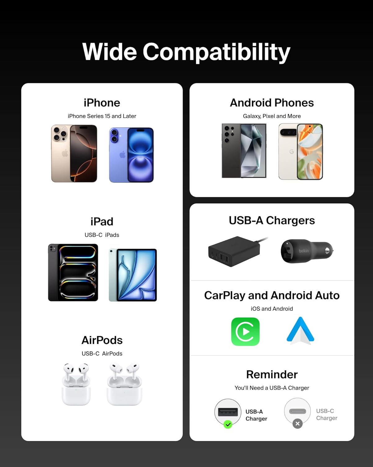 Thumbnail 4 de Belkin USB-C Cable 2-Pack 5ft Braided