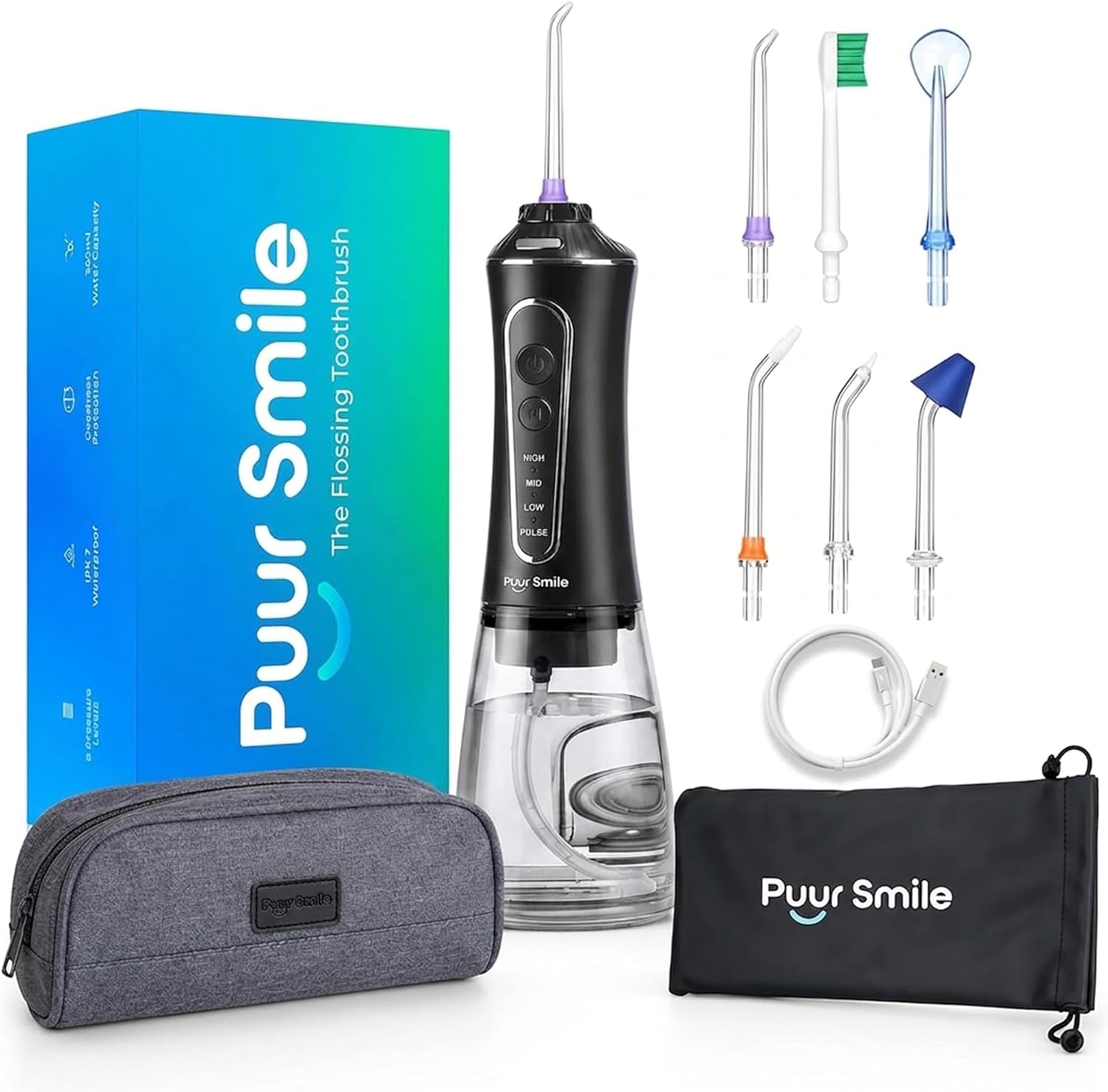 Detalle de Portable Water Flosser Cordless by Puur Smile: Advanced Dental Care in a Travel-Friendly Package