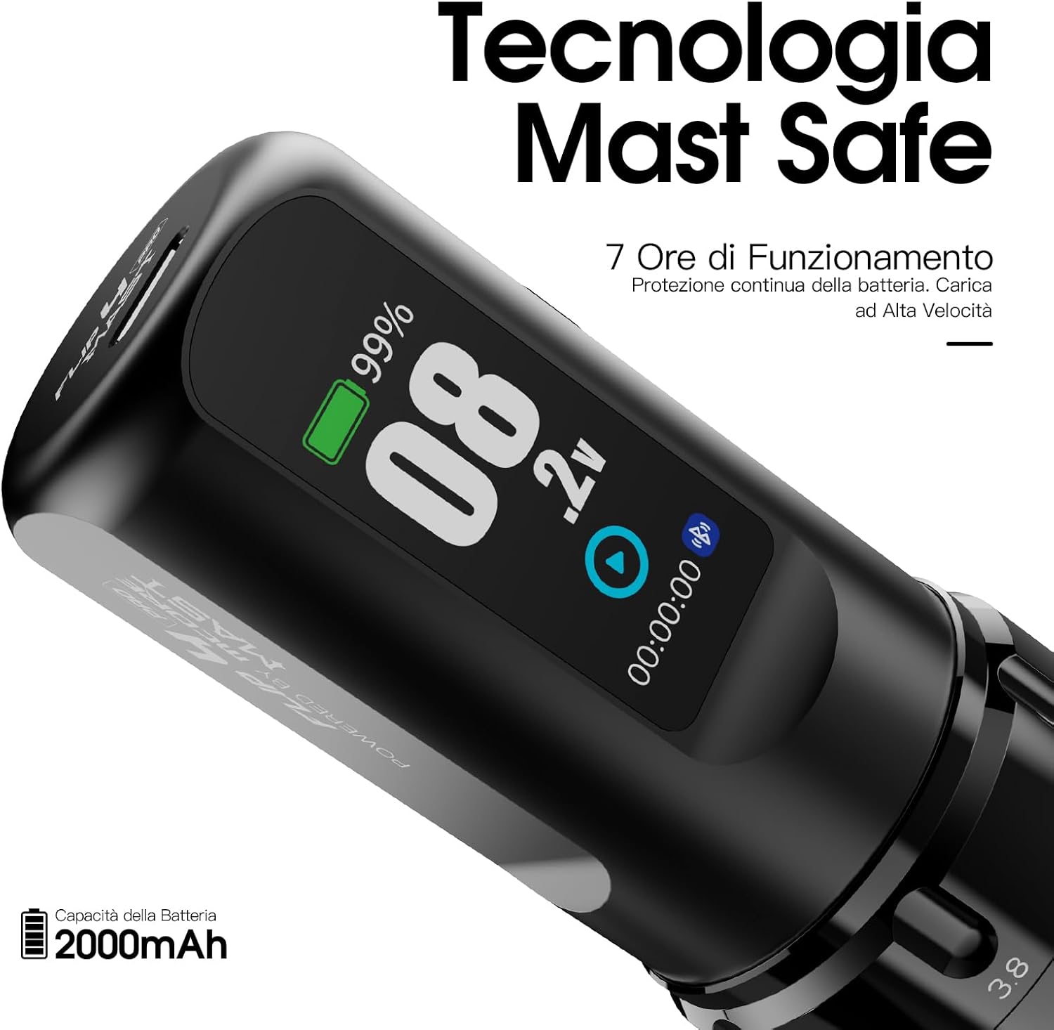 Thumbnail 3 de Mast Tattoo Flip4 Pro macchina per tatuaggi senza fili, 7 corsa (2,5–4,5 mm) con batteria 2000 mAh