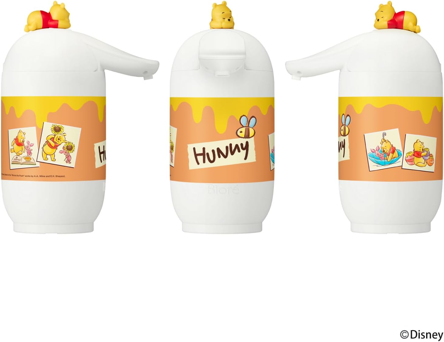 Detalle de ビオレu 自動で出る泡ハンドソープディスペンサー プーさんデザイン 本体+つめかえ用430ml
