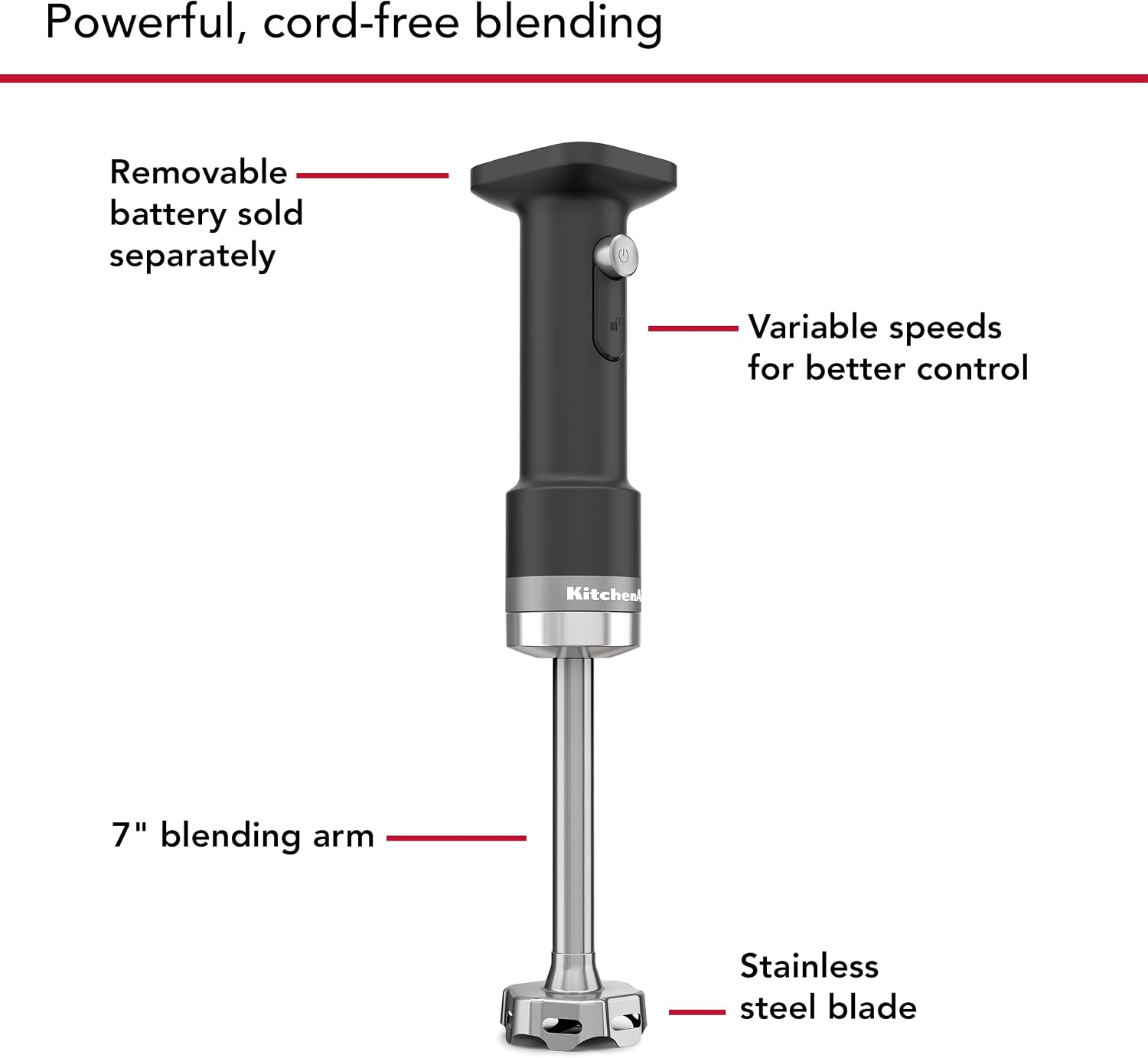 Thumbnail 2 de KitchenAid Cordless Hand Blender, 7-Inch Arm