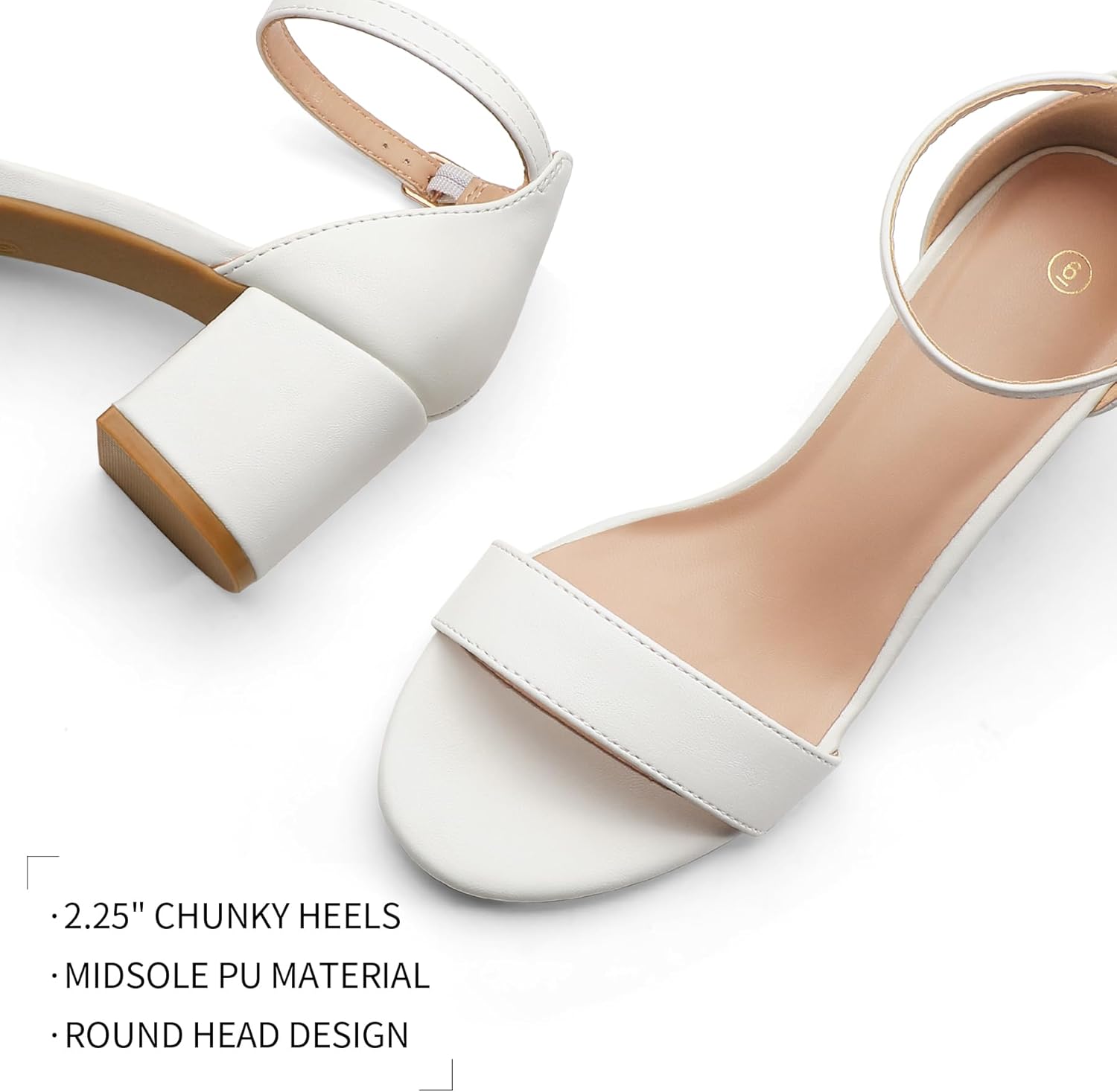 Thumbnail 3 de mysoft Women's Chunky Low Heels Open Toe Block Heel Dress Ankle Strap Pump Wedding Sandals
