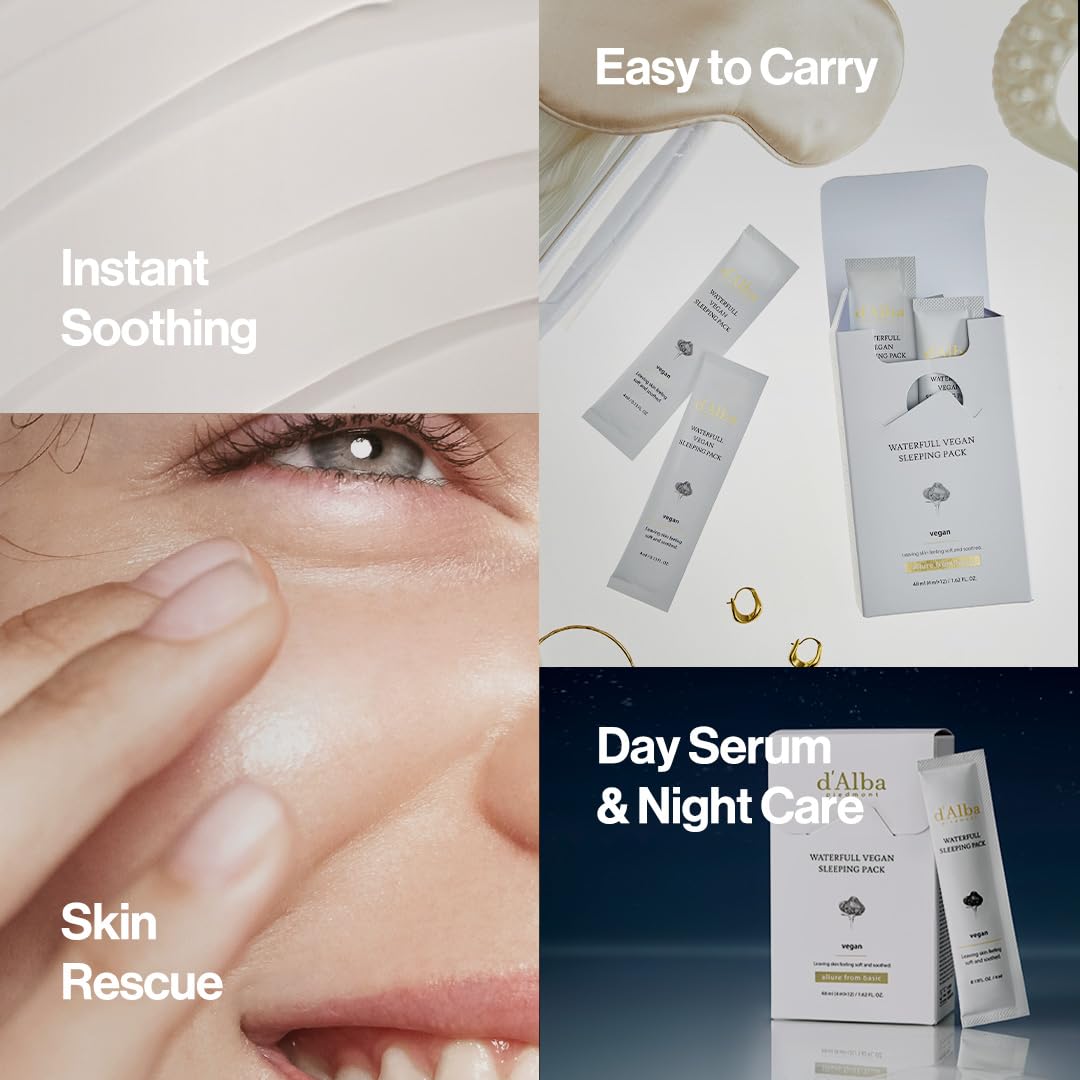 Thumbnail 3 de d'alba White Truffle Waterfull Vegan Sleeping Pack 12 Stück