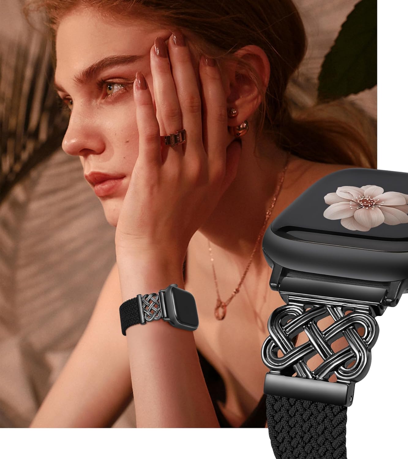Thumbnail 2 de TOYOUTHS Braided Magnetic Band for Apple Watch (38/40/41/42/44/45/46/49mm) — Celtic stretch nylon with adjustable magnetic clasp