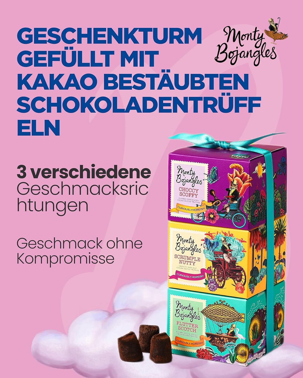 Thumbnail 6 de Monty Bojangles Schokoladentrüffel-Pralinenset (3×100 g) – 3 Geschmacksrichtungen, preisgekrönt