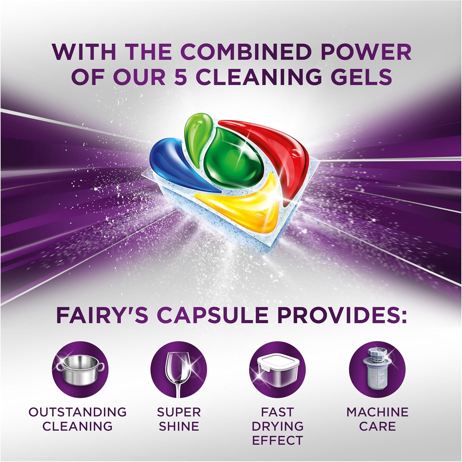 Detalle de Fairy 30 Minute Miracle Platinum Plus Dishwasher Tablets (5 x 31 capsules)