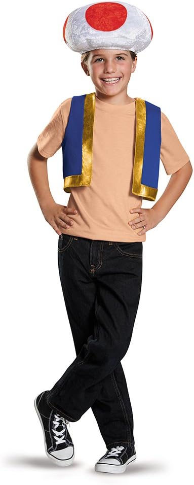 Detalle de Disguise Super Mario Bros. Toad Costume Accessory Kit for Kids, Hat & Vest