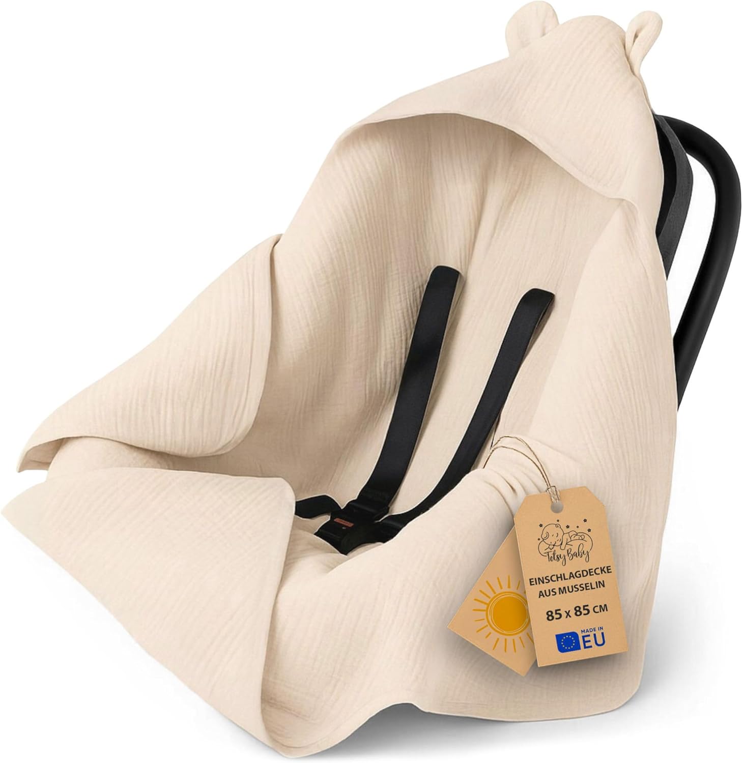 Thumbnail 6 de Nid d'ange bébé couverture coton gaufré 90x90 cm